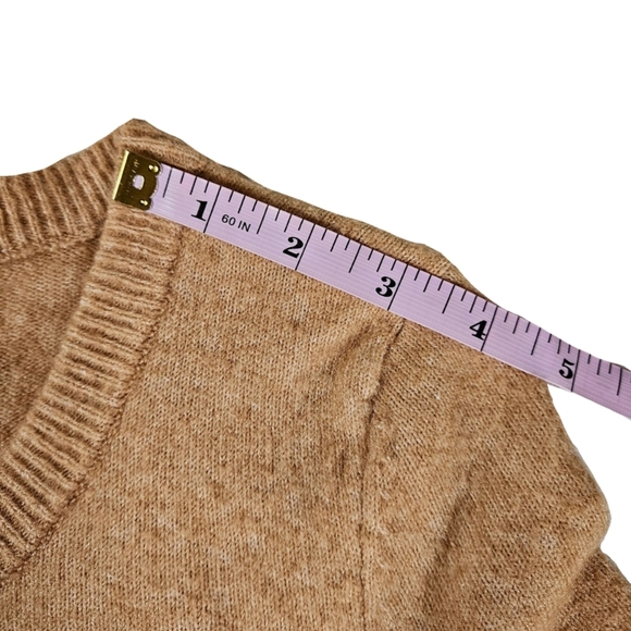 Aerie Wool Blend Button Up Sweater, Peachy Orange, XS - Picture 11 of 11